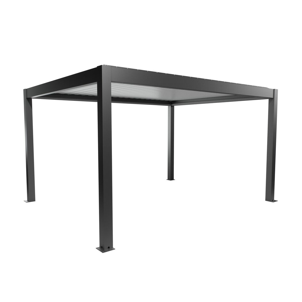 Pergola dunkelgrau metallic/weiß 4,5 x 3,5 m