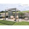 Pergola quarzgrau metallic/silberfarben 4,5 x 3,5 m
