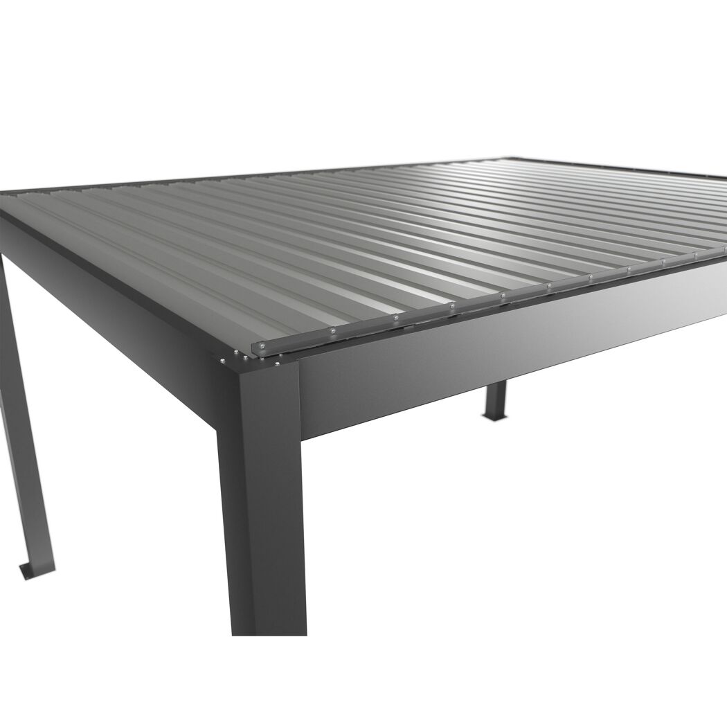 Pergola quarzgrau metallic/silberfarben 4,5 x 3,5 m