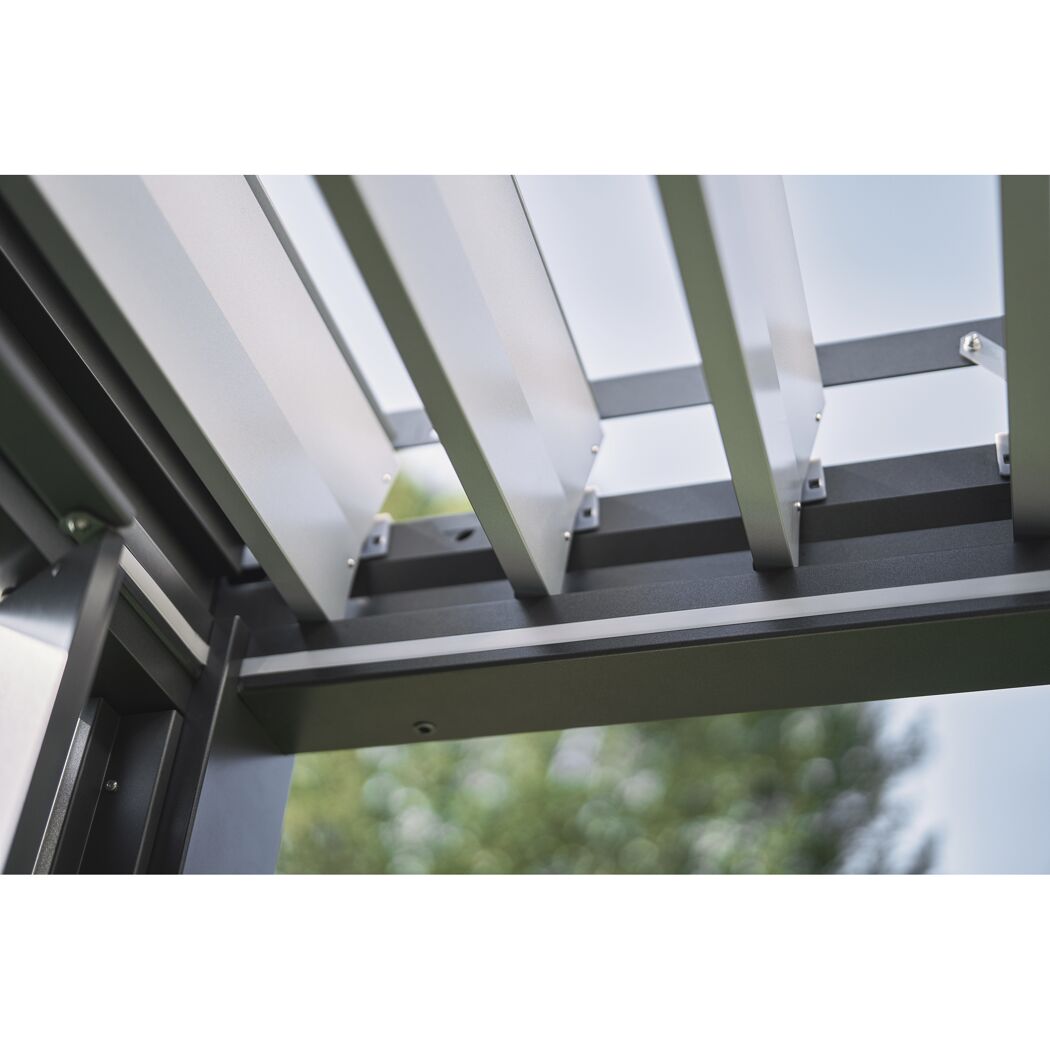 Pergola quarzgrau metallic/silberfarben 4,5 x 3,5 m