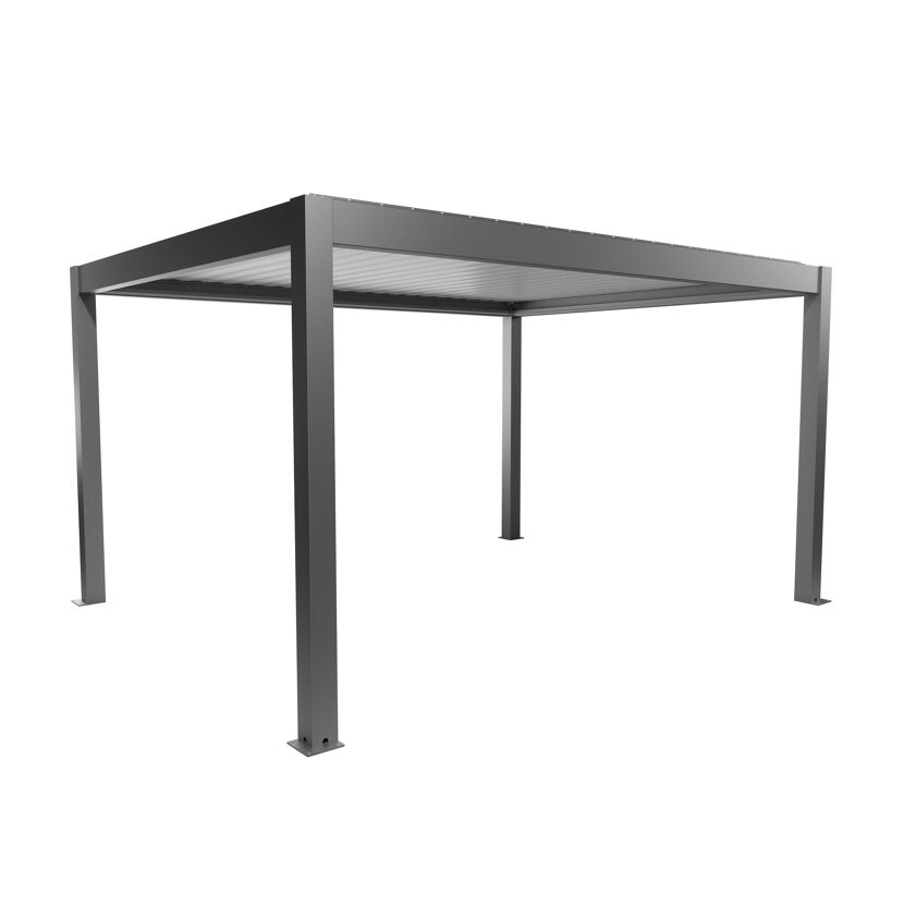 Pergola quarzgrau metallic/weiß 4,5 x 3,5 m