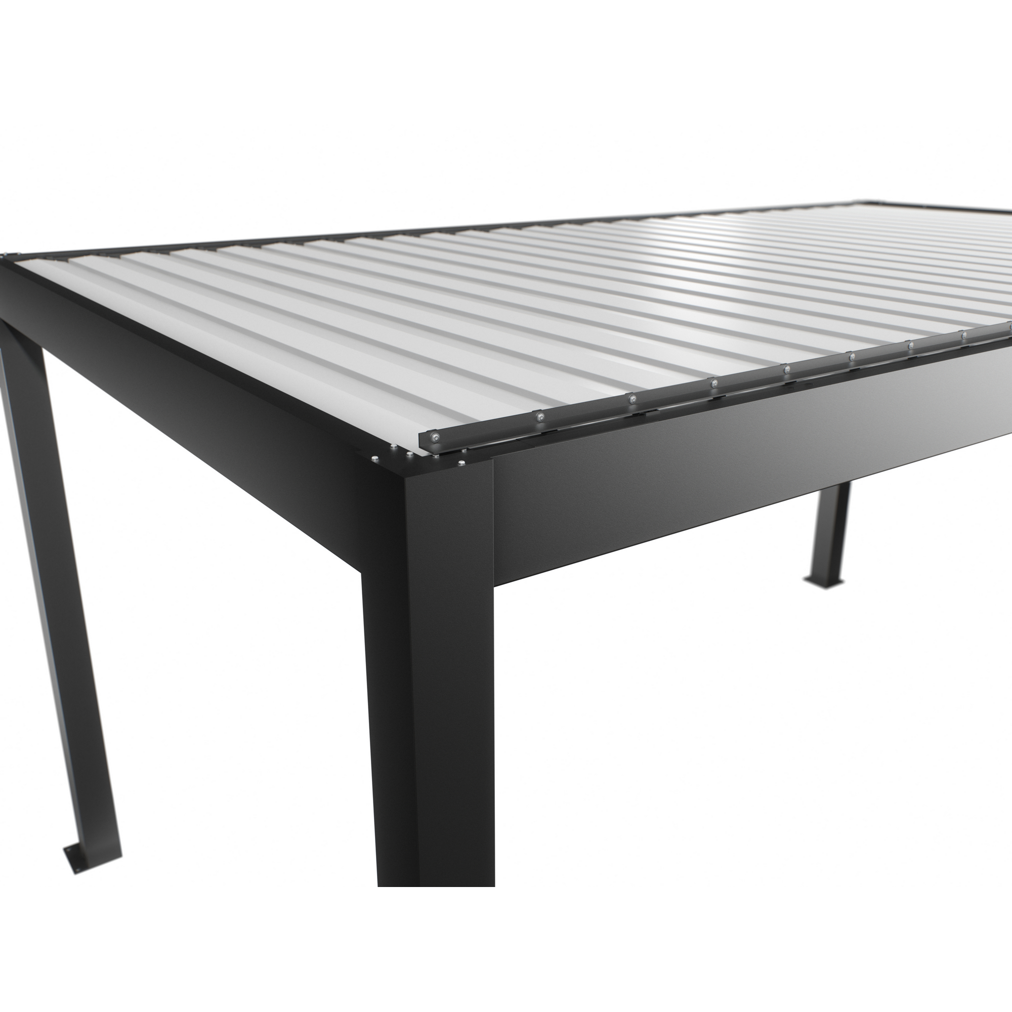 Pergola dunkelgrau metallic/weiß 5 x 3 m