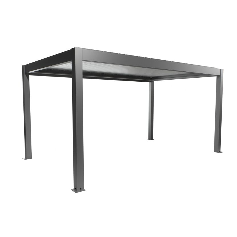 Pergola quarzgrau metallic/silberfarben 5 x 3 m