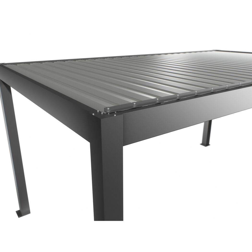 Pergola quarzgrau metallic/silberfarben 5 x 3 m