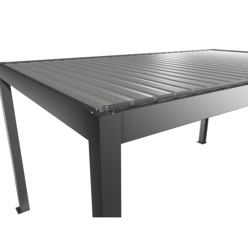 Pergola quarzgrau metallic/silberfarben 5 x 3 m