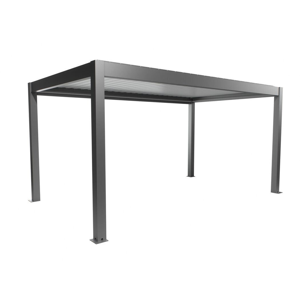 Pergola quarzgrau metallic/weiß 5 x 3 m