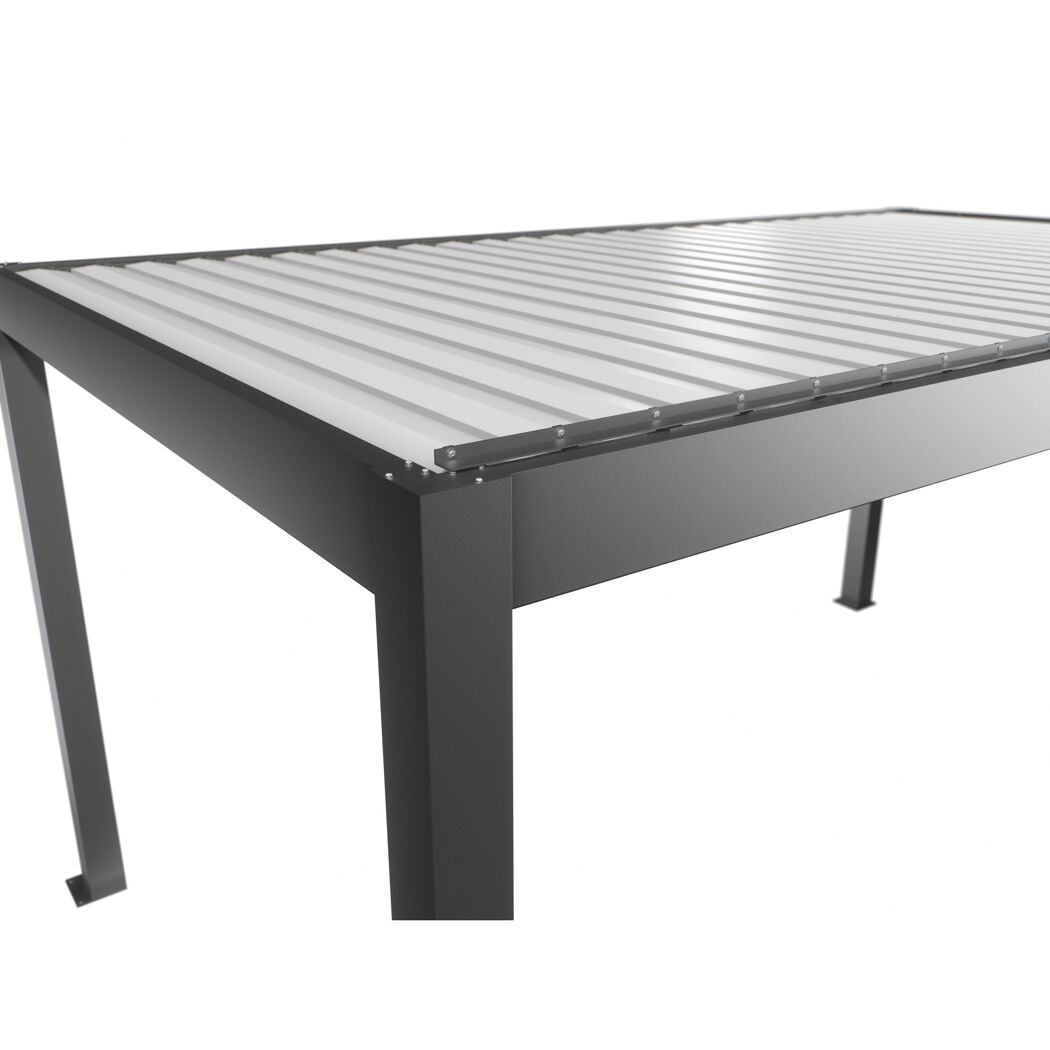 Pergola quarzgrau metallic/weiß 5 x 3 m