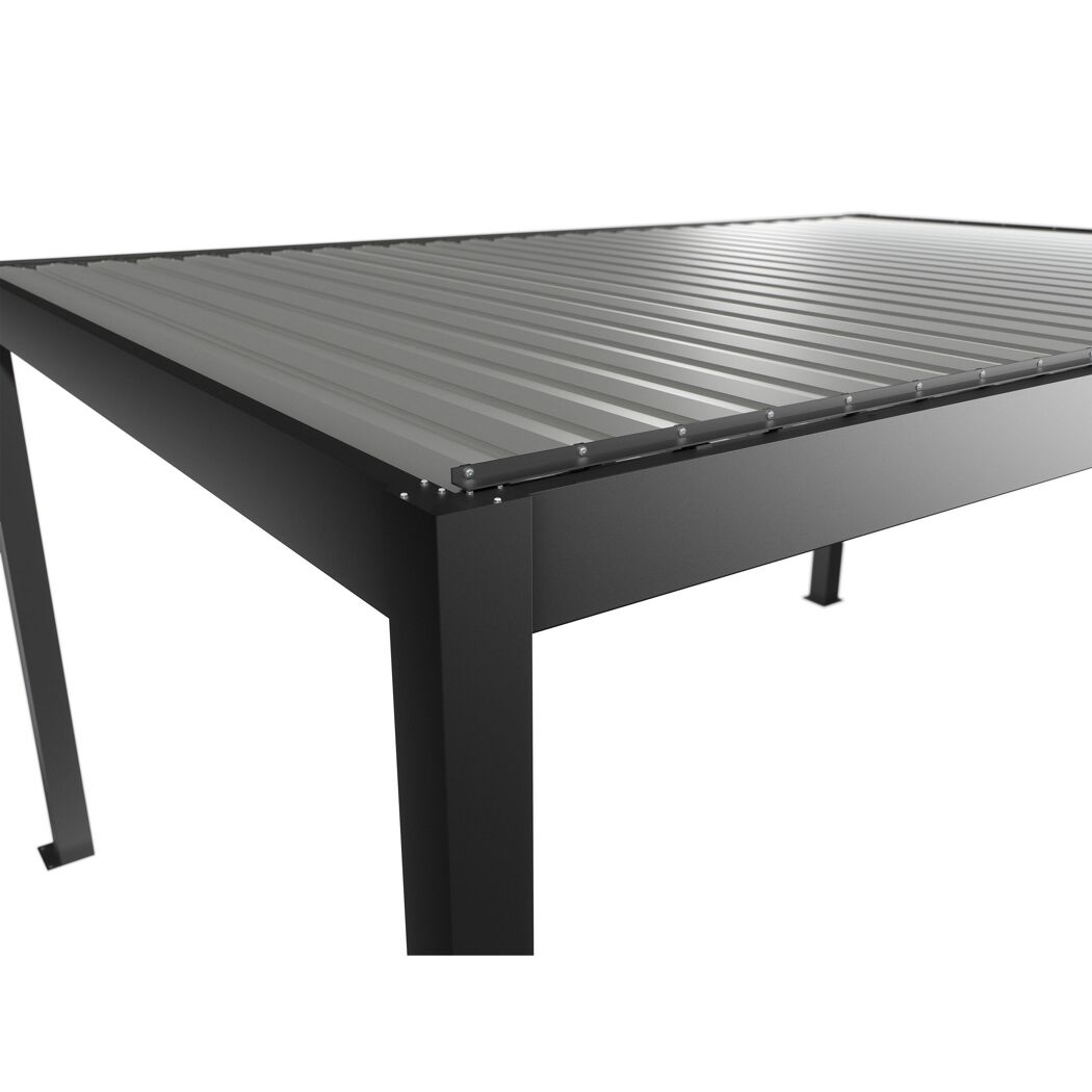 Pergola dunkelgrau metallic/silberfarben 5 x 3,5 m