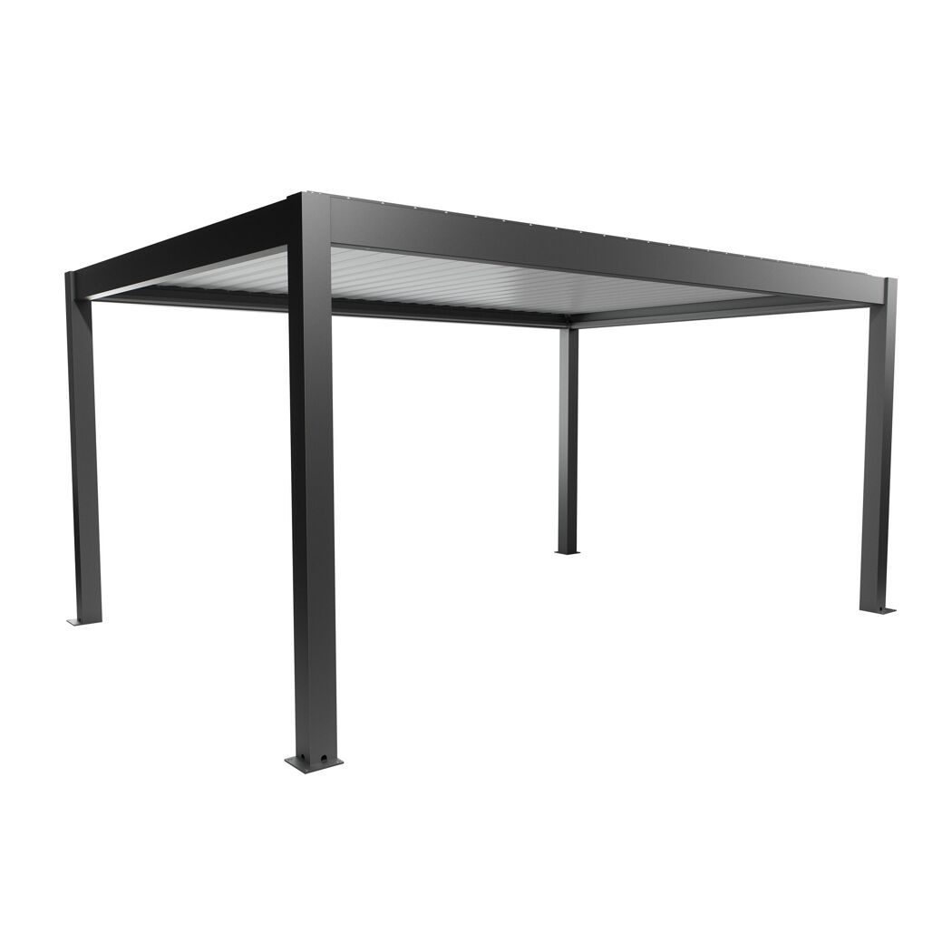 Pergola dunkelgrau metallic/weiß 5 x 3,5 m