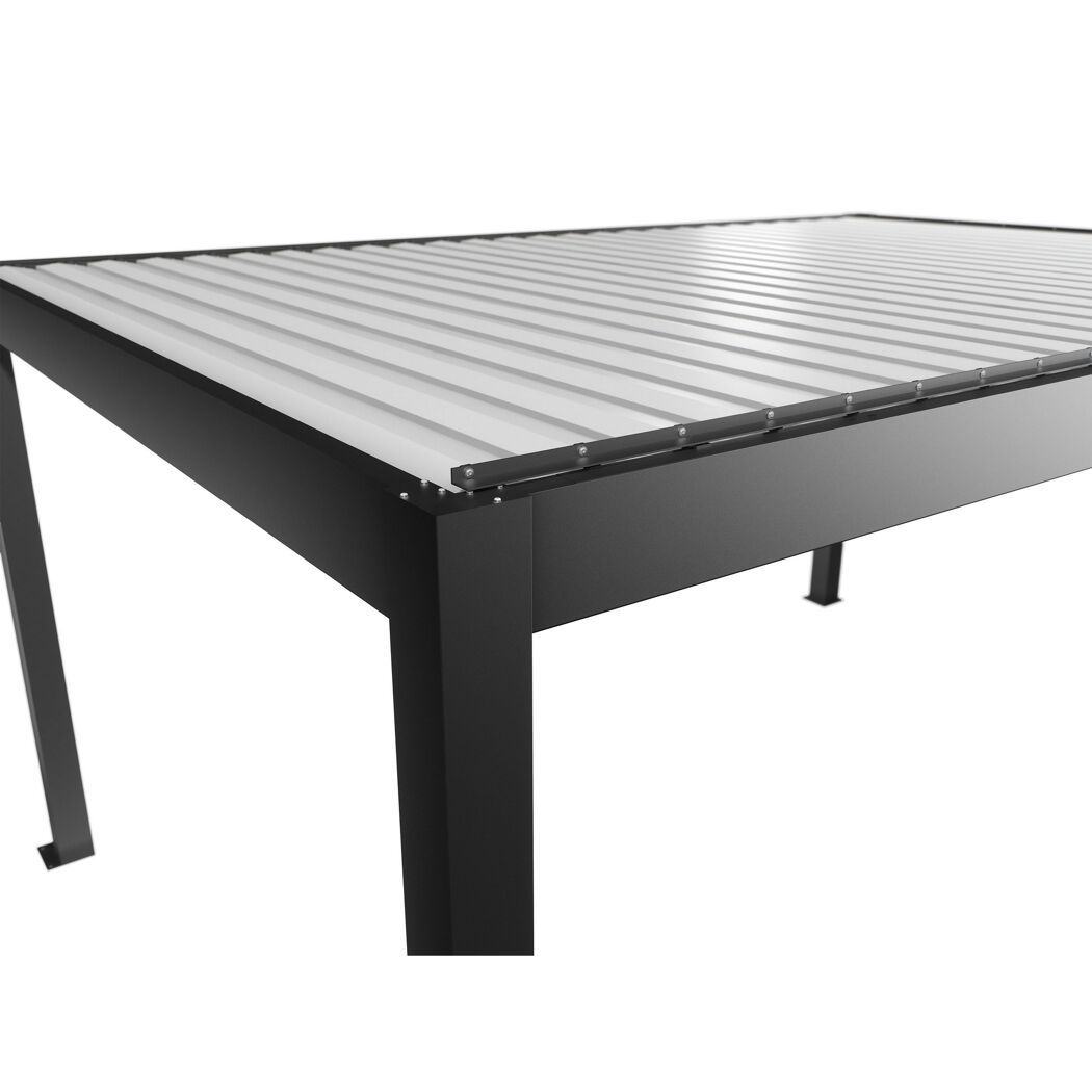 Pergola dunkelgrau metallic/weiß 5 x 3,5 m