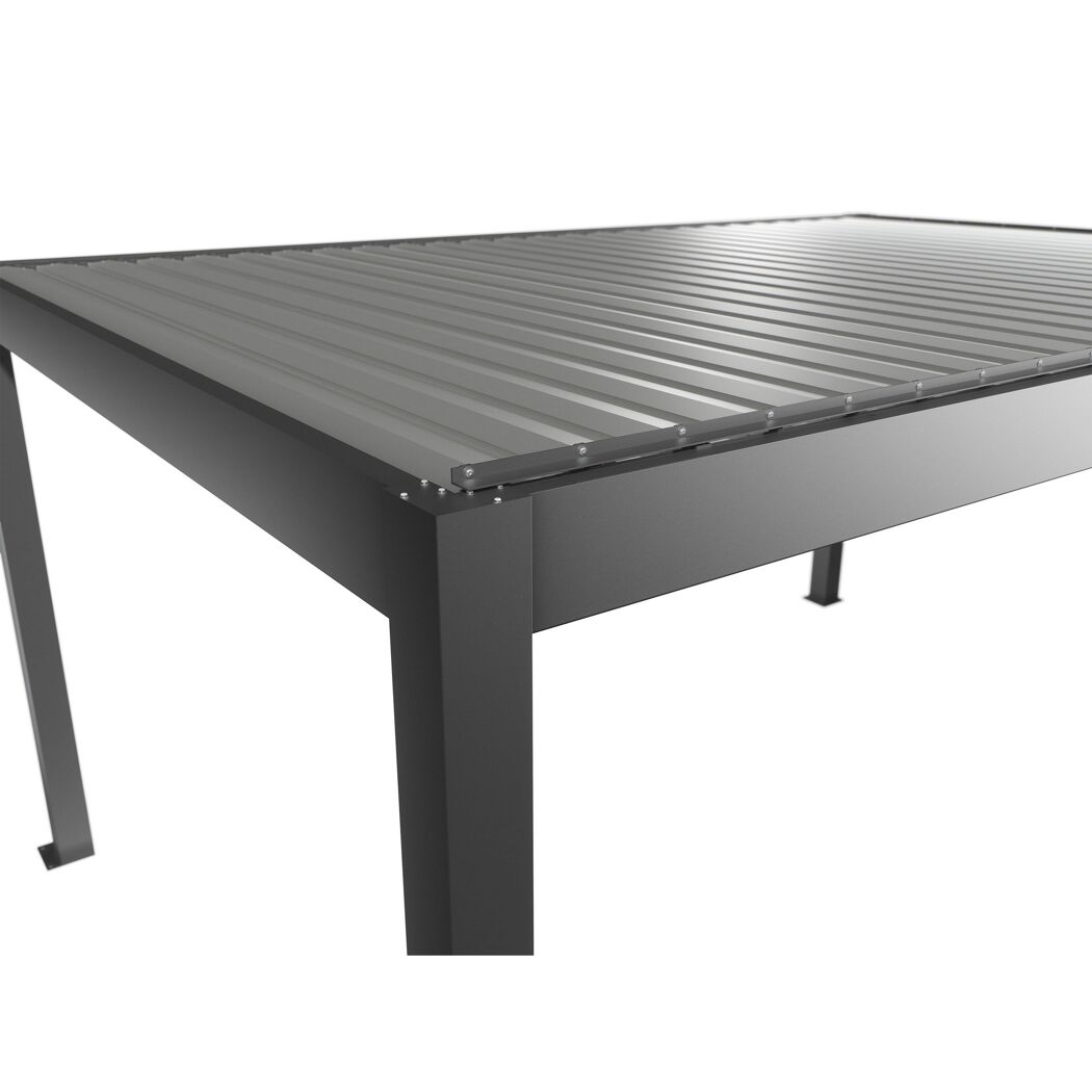 Pergola quarzgrau metallic/silberfarben 5 x 3,5 m
