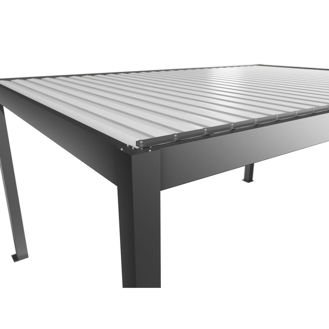 Pergola quarzgrau metallic/weiß 5 x 3,5 m