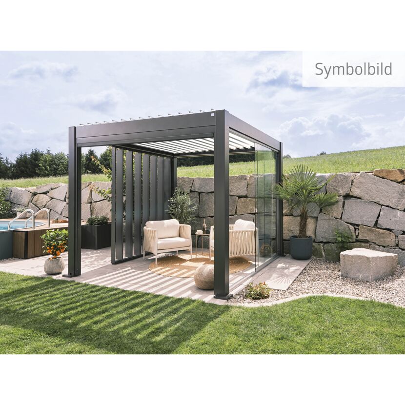 Pergola dunkelgrau metallic/silberfarben 5,5 x 3 m