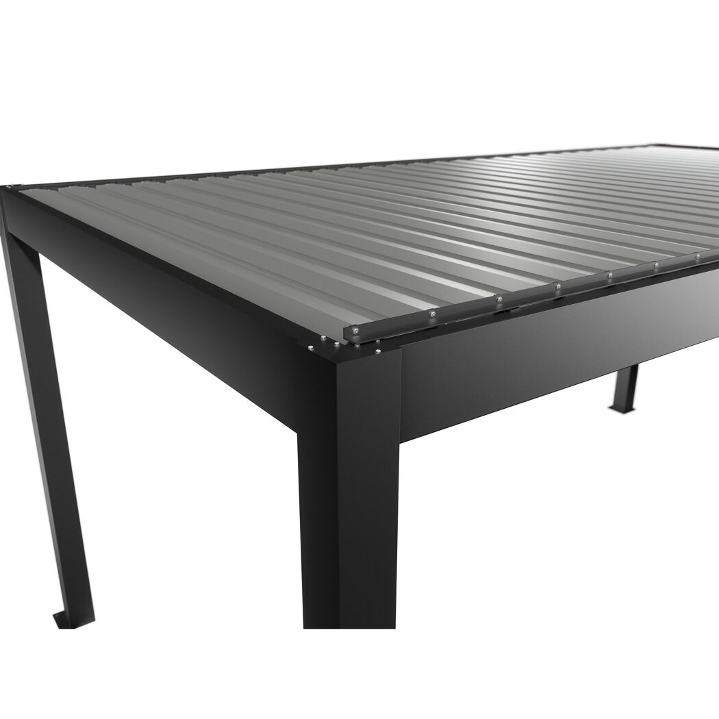 Pergola dunkelgrau metallic/silberfarben 5,5 x 3 m