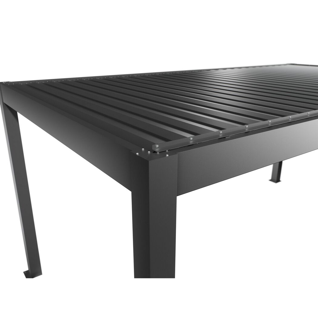 Pergola quarzgrau metallic 5,5 x 3 m