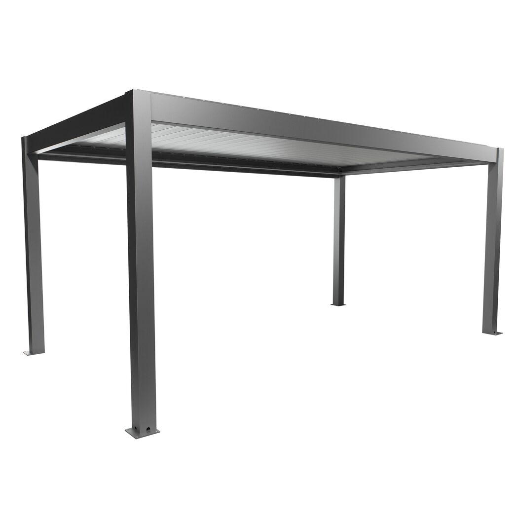 Pergola quarzgrau metallic/silberfarben 5,5 x 3 m