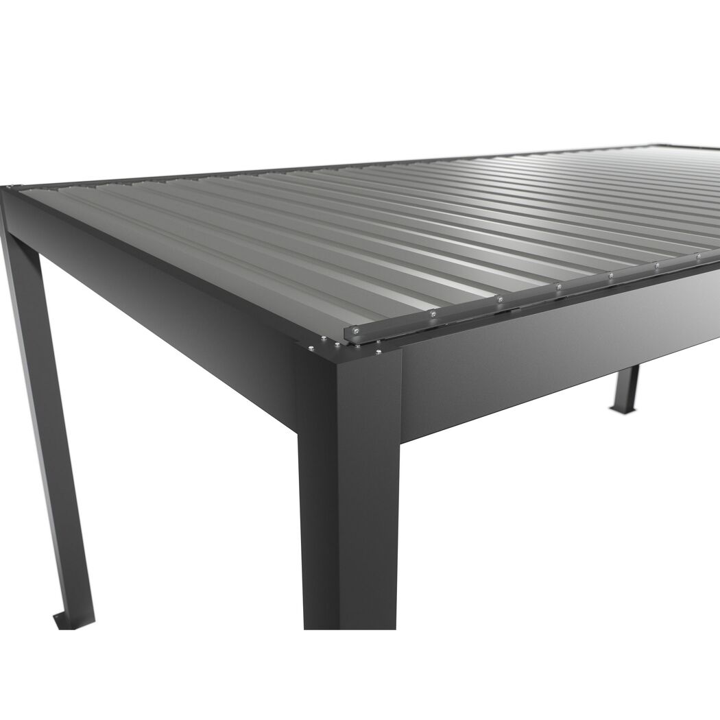 Pergola quarzgrau metallic/silberfarben 5,5 x 3 m