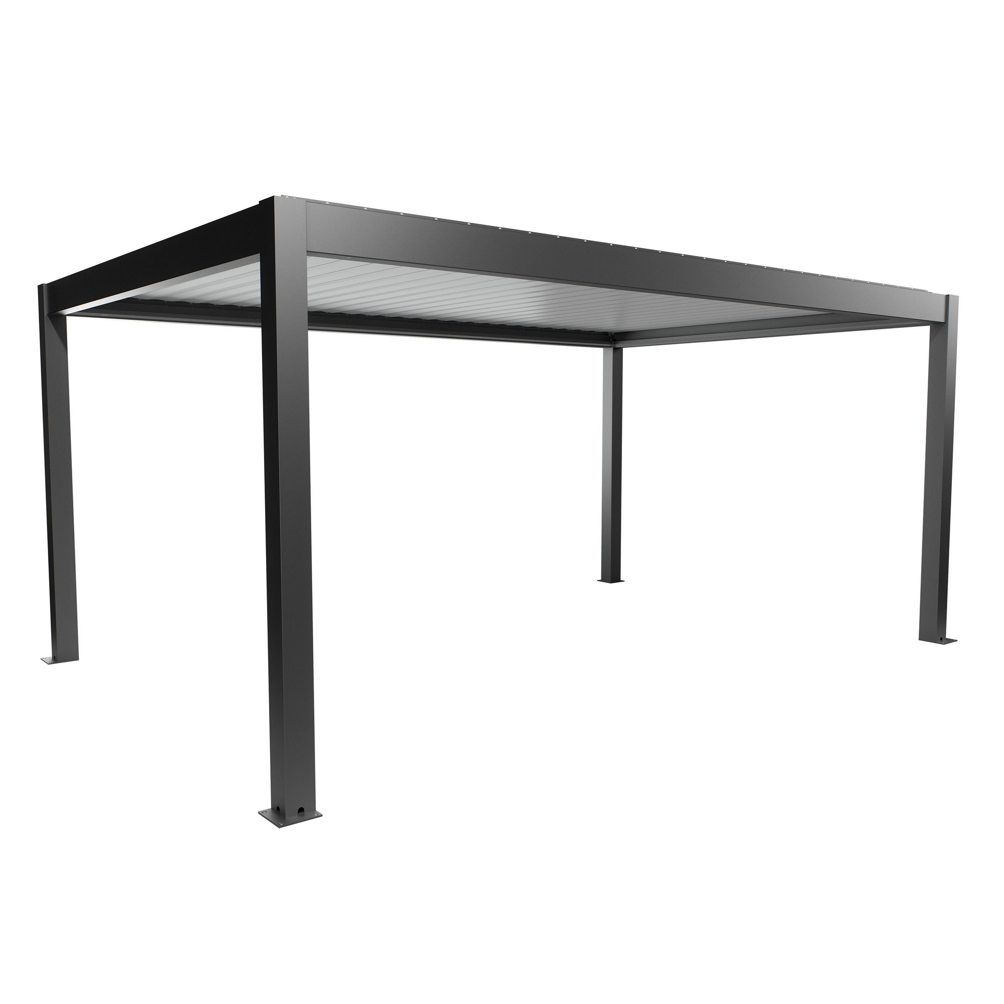Pergola dunkelgrau metallic/weiß 5,5 x 3,5 m