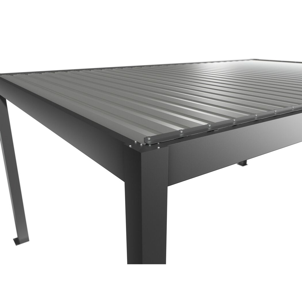 Pergola quarzgrau metallic/silberfarben 5,5 x 3,5 m