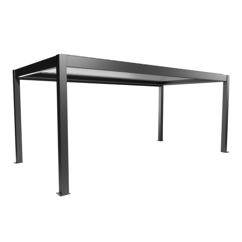 Pergola dunkelgrau metallic/silberfarben 6 x 3 m