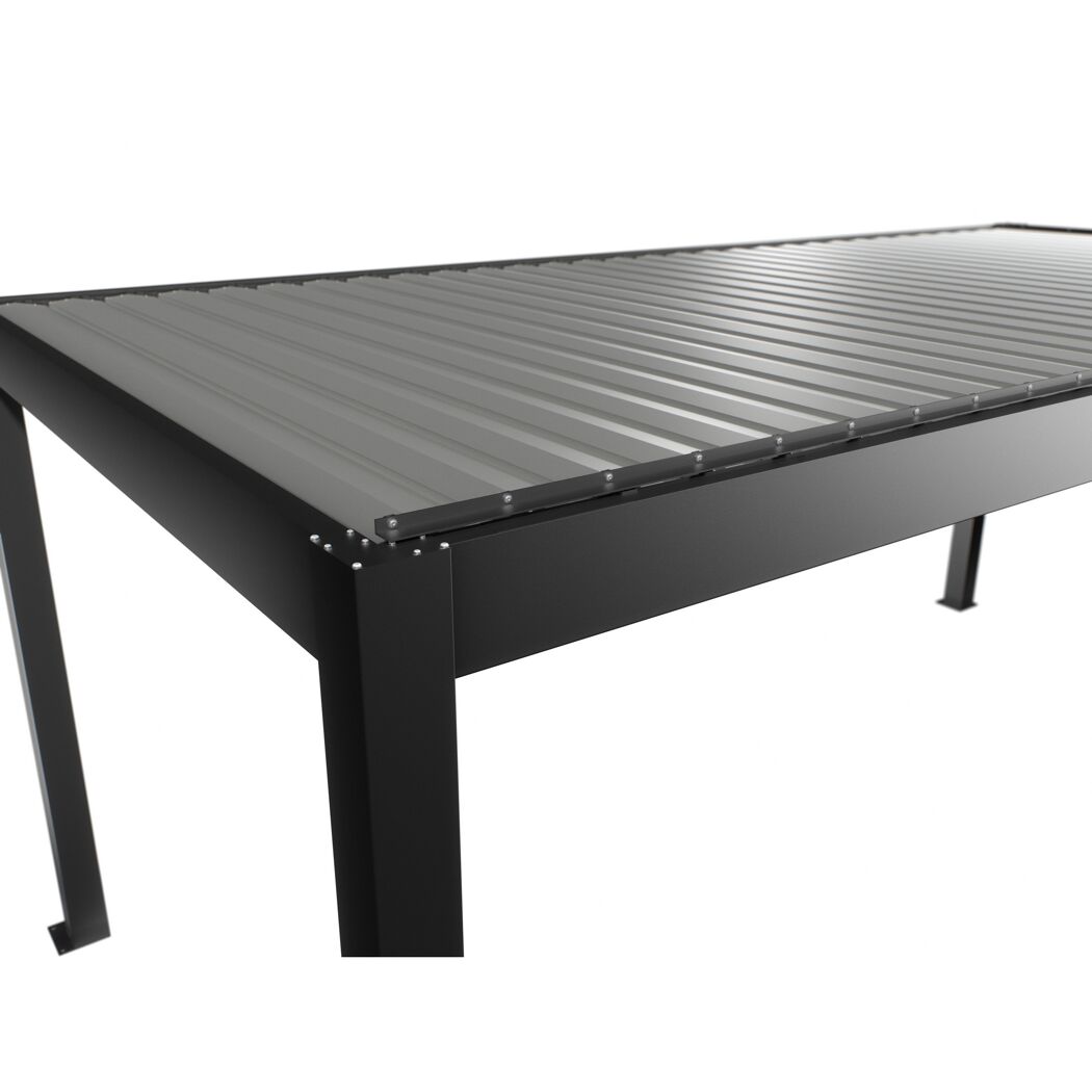 Pergola dunkelgrau metallic/silberfarben 6 x 3 m