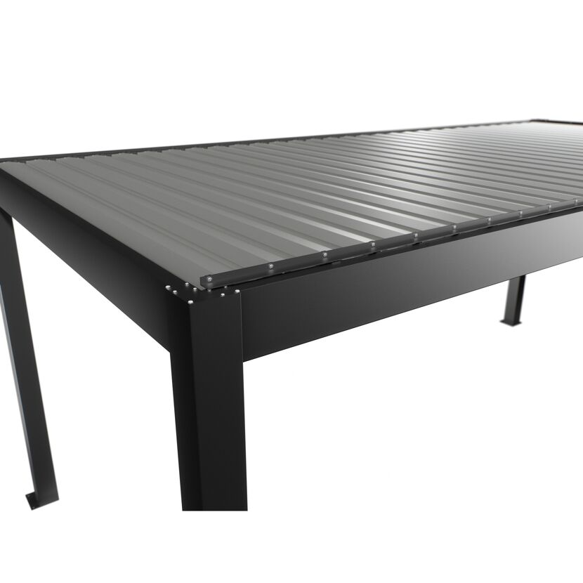 Pergola dunkelgrau metallic/silberfarben 6 x 3 m