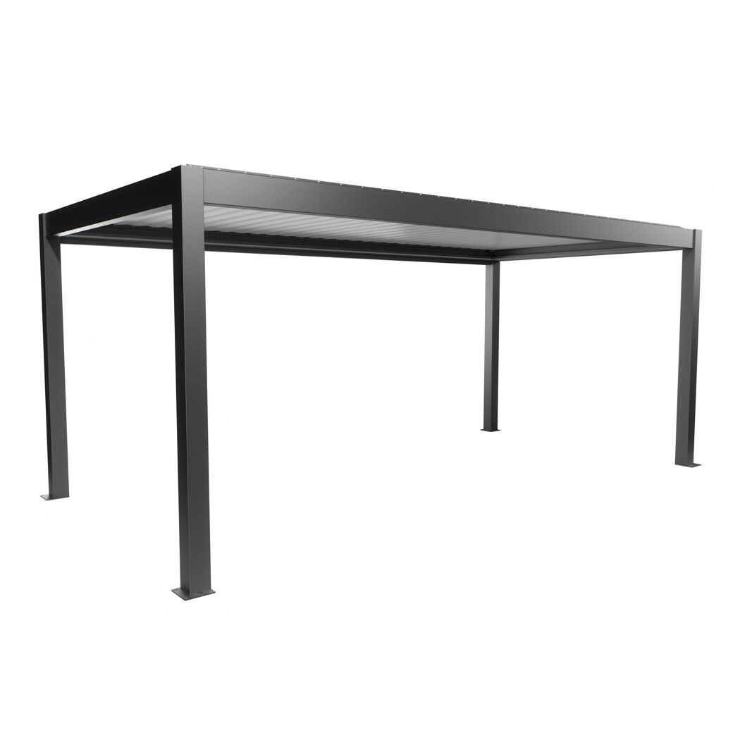 Pergola dunkelgrau metallic/weiß 6 x 3 m