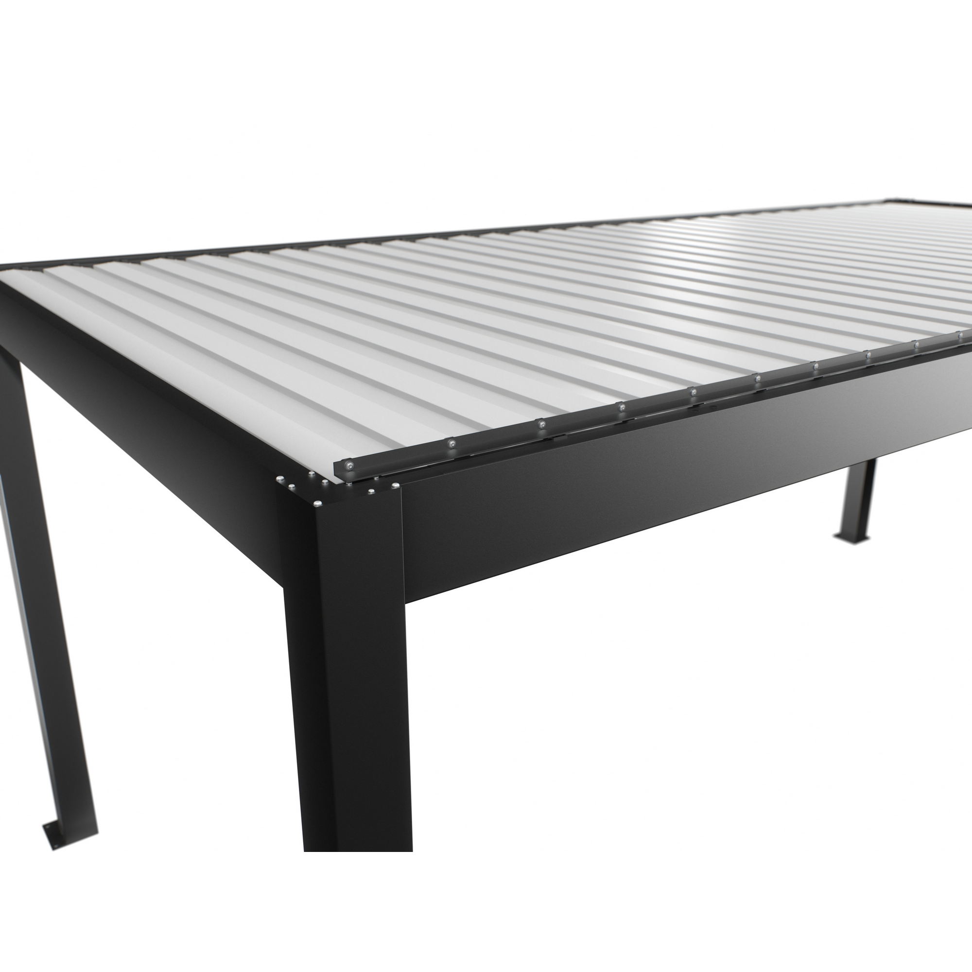 Pergola dunkelgrau metallic/weiß 6 x 3 m