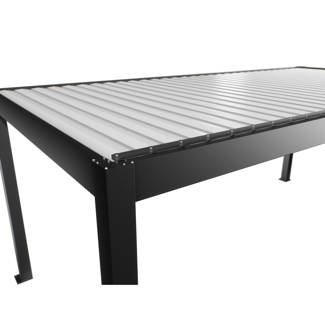 Pergola dunkelgrau metallic/weiß 6 x 3 m