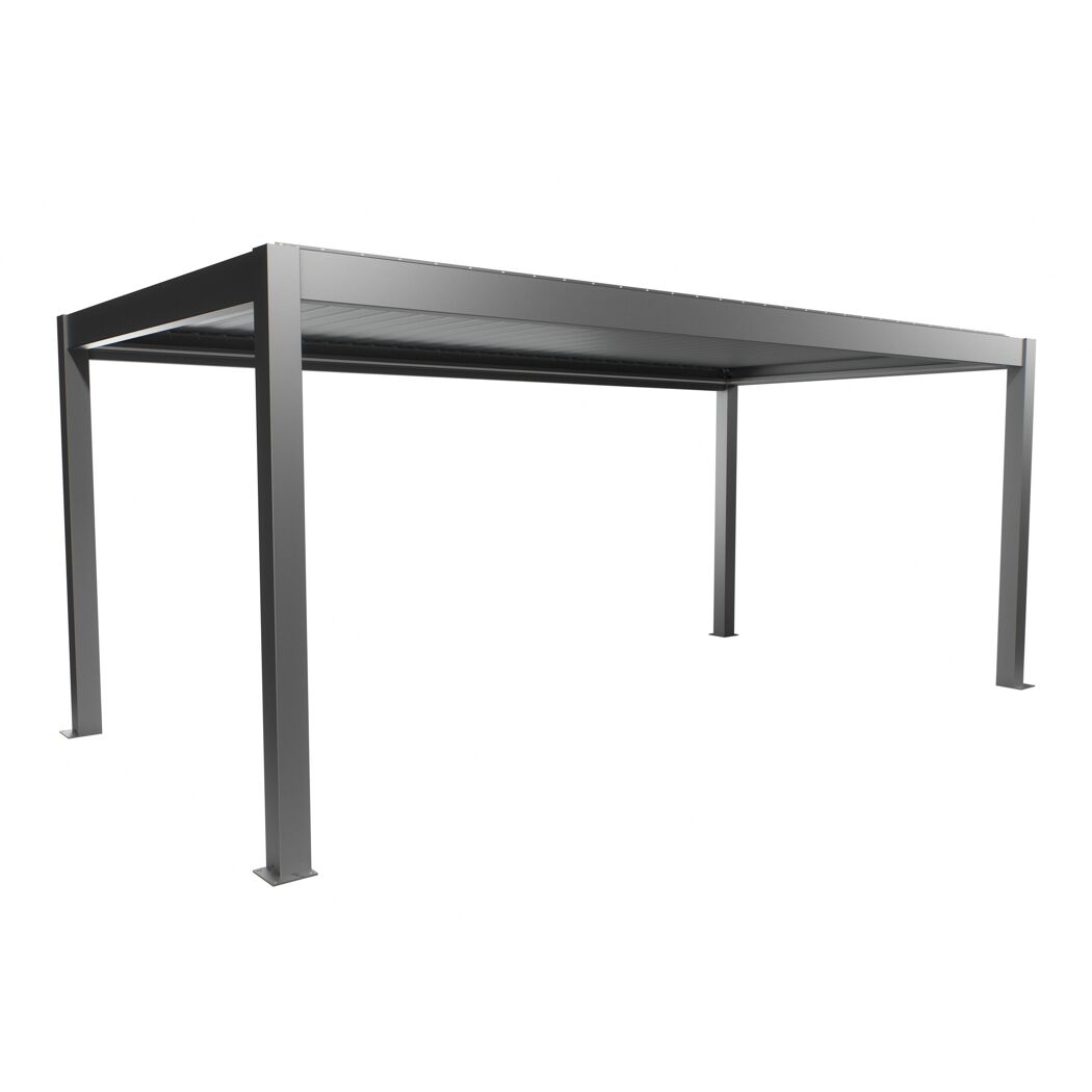 Pergola quarzgrau metallic 6 x 3 m
