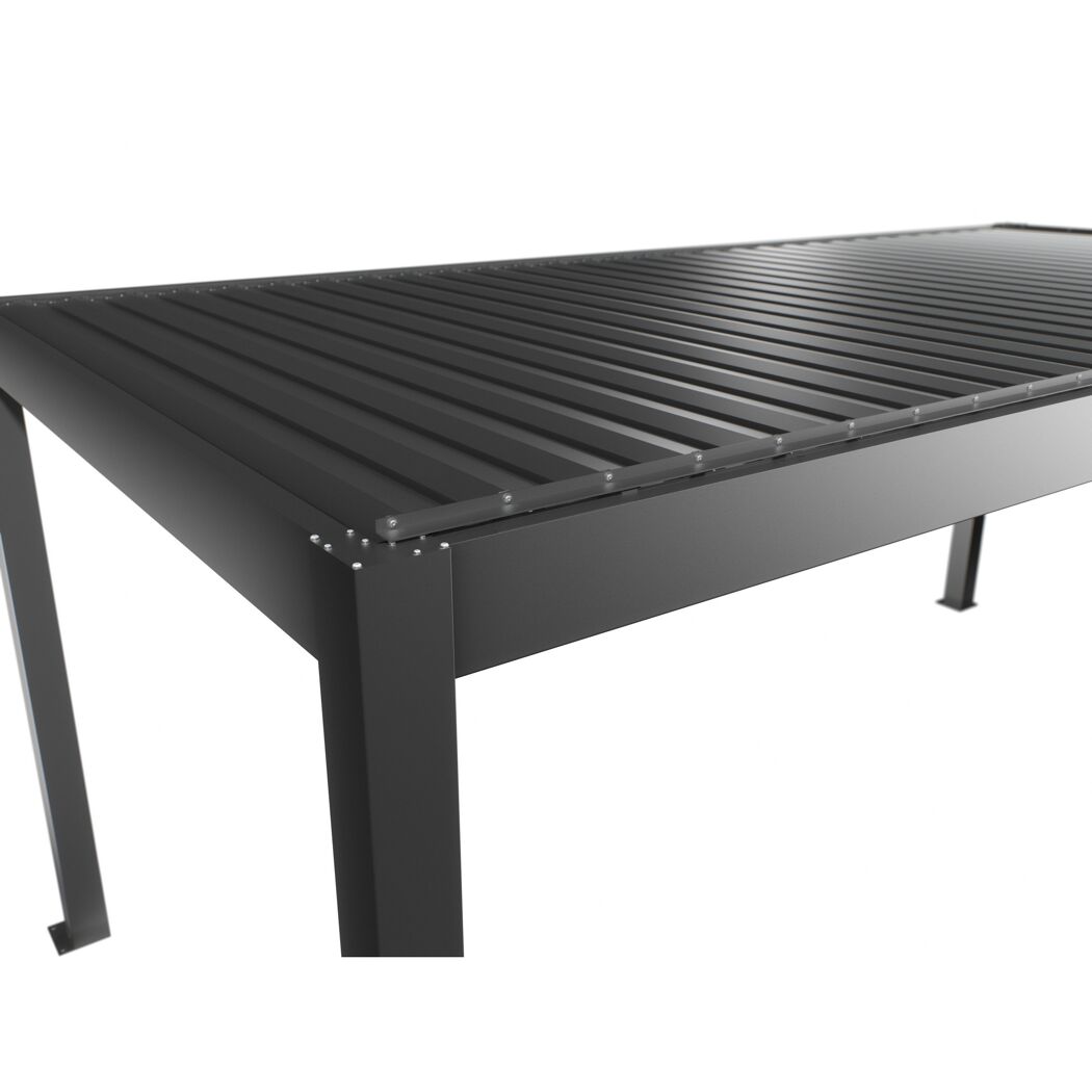 Pergola quarzgrau metallic 6 x 3 m