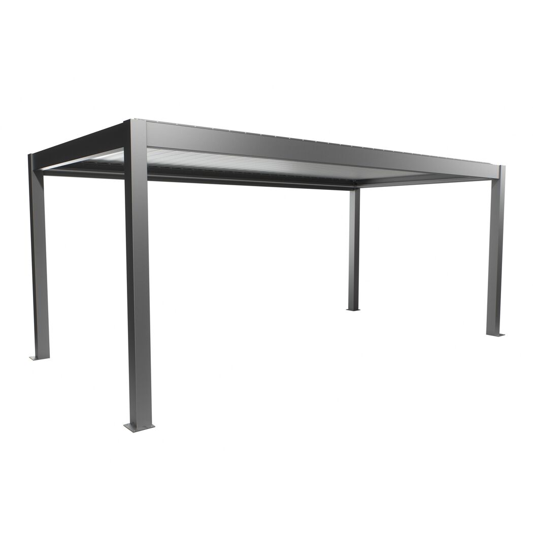 Pergola quarzgrau metallic/silberfarben 6 x 3 m