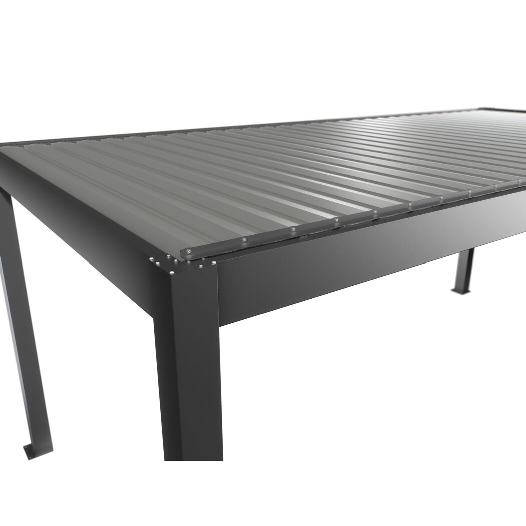 Pergola quarzgrau metallic/silberfarben 6 x 3 m