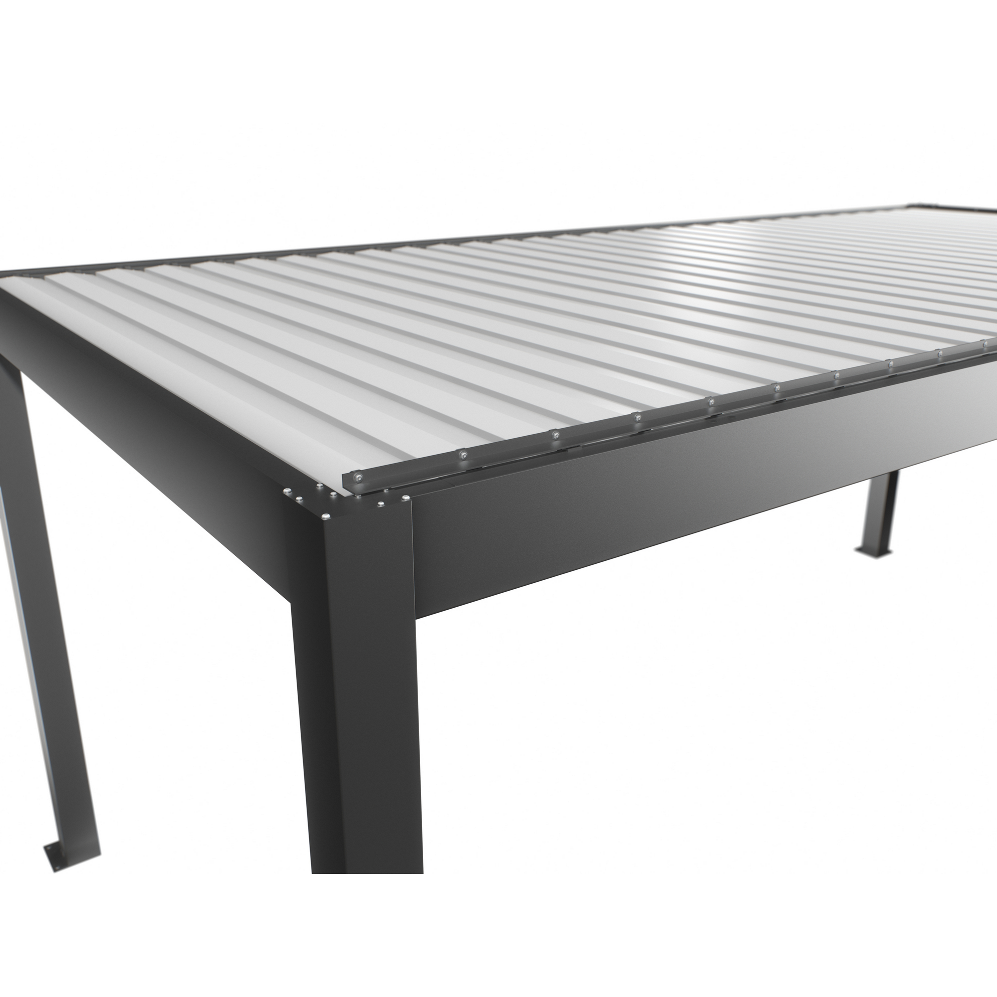 Pergola quarzgrau metallic/weiß 6 x 3 m