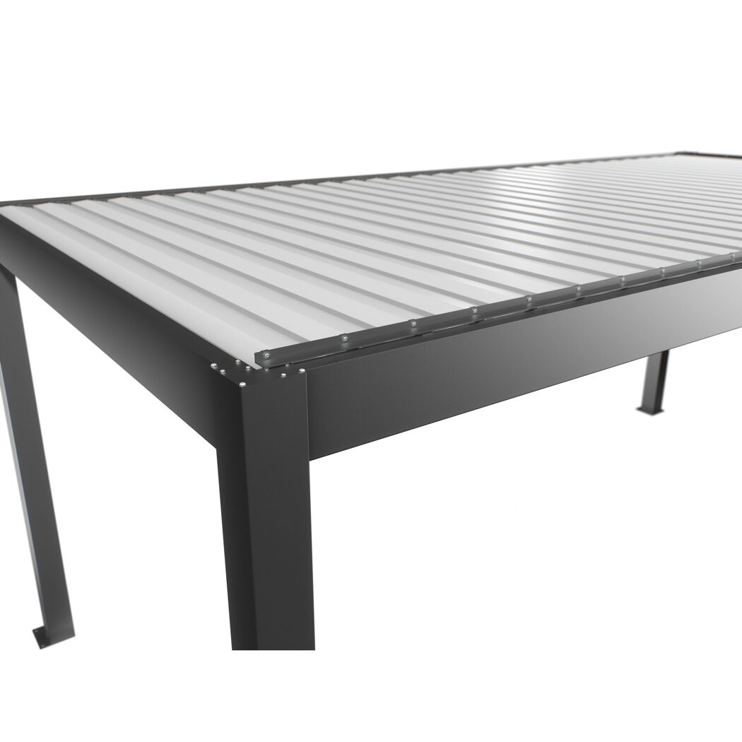 Pergola quarzgrau metallic/weiß 6 x 3 m
