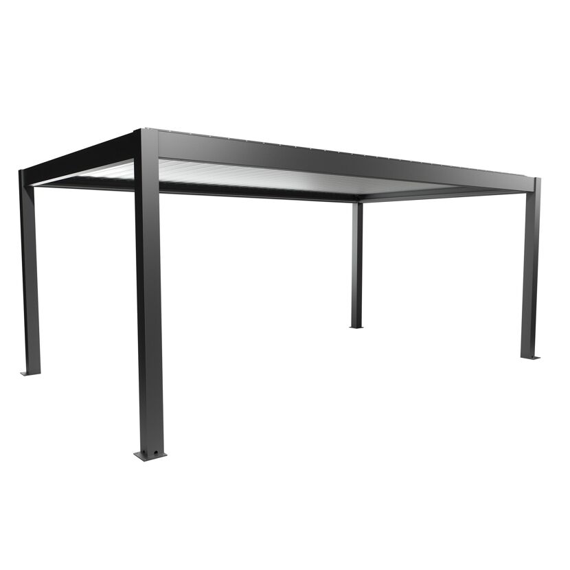 Pergola dunkelgrau metallic/silberfarben 6 x 3,5 m