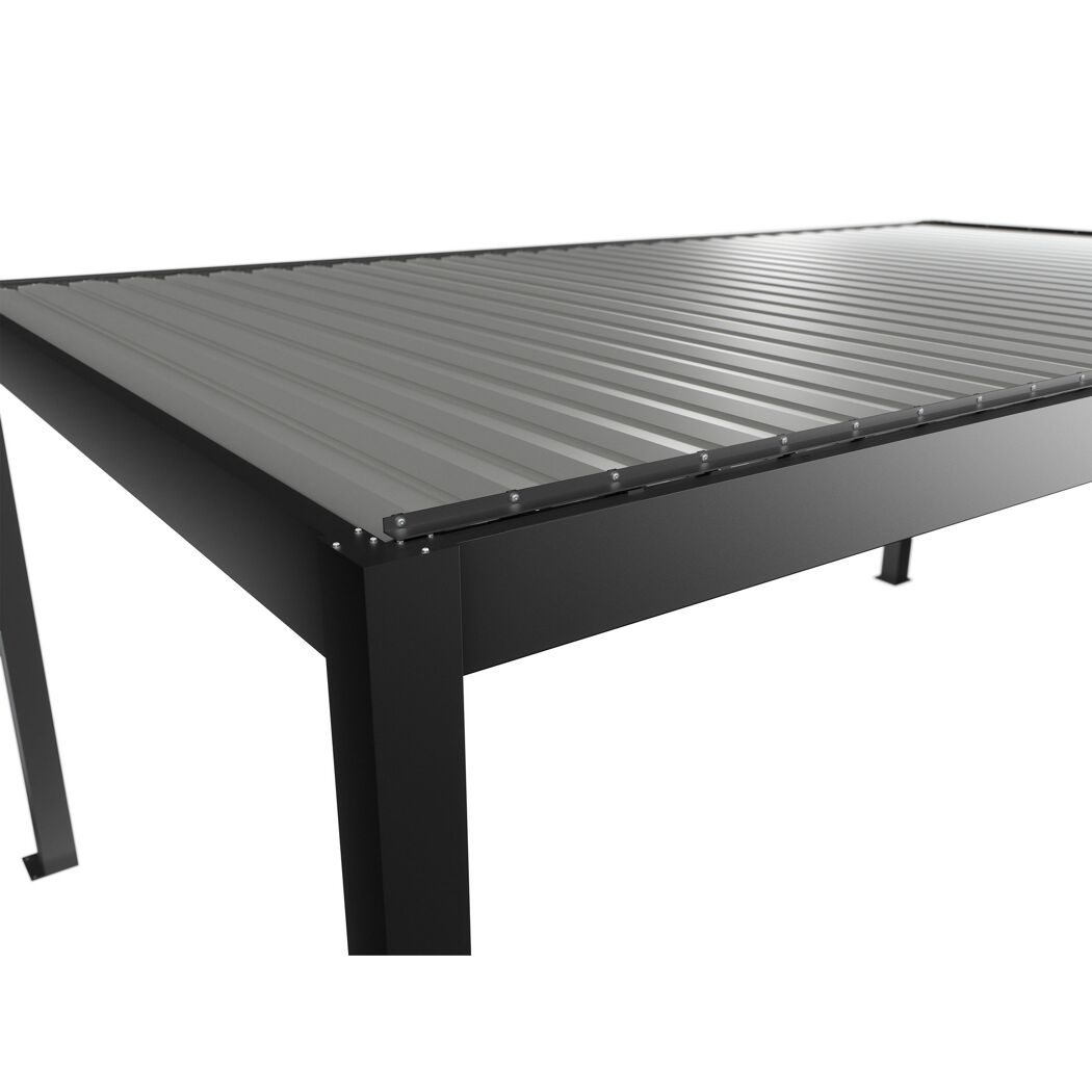 Pergola dunkelgrau metallic/silberfarben 6 x 3,5 m