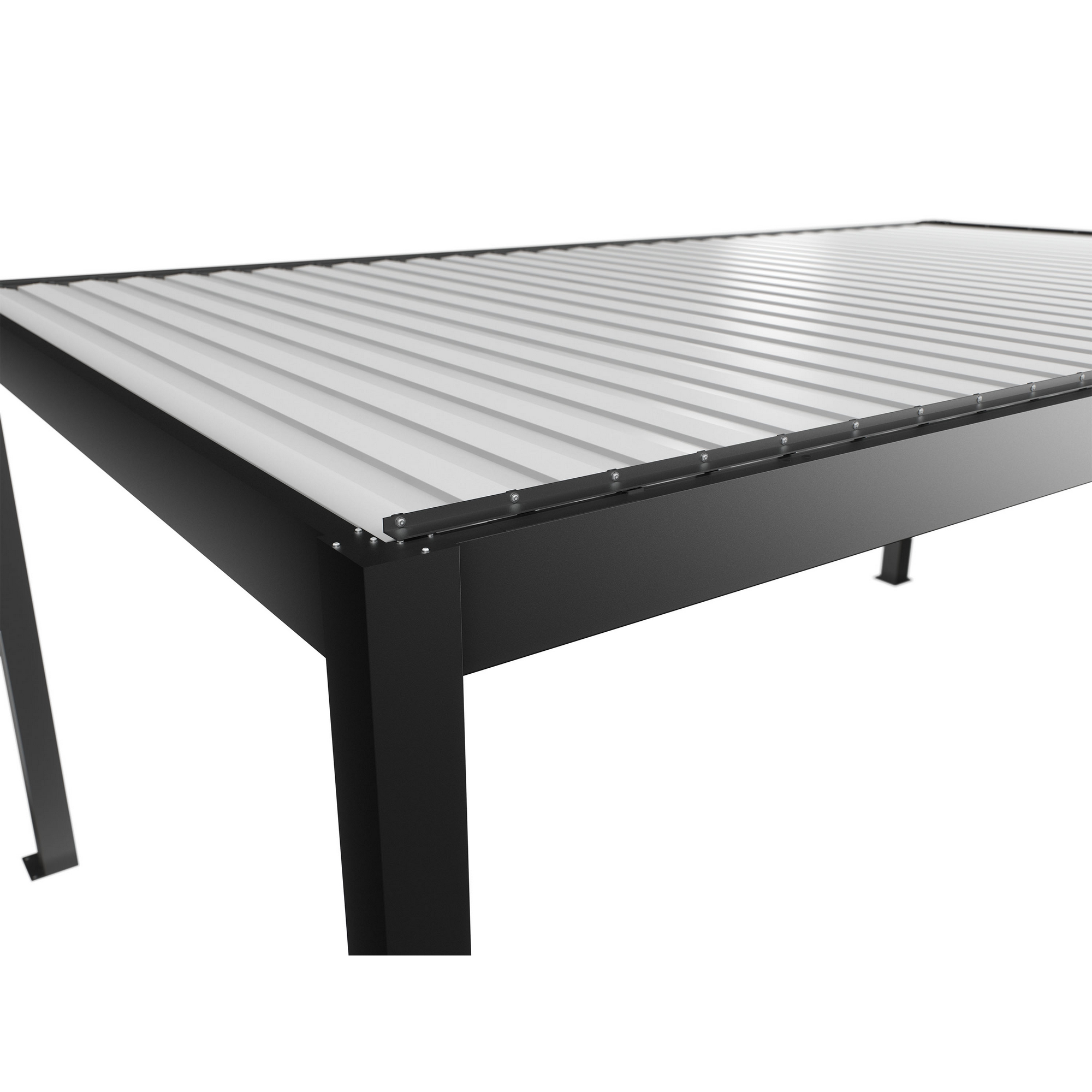 Pergola dunkelgrau metallic/weiß 6 x 3,5 m