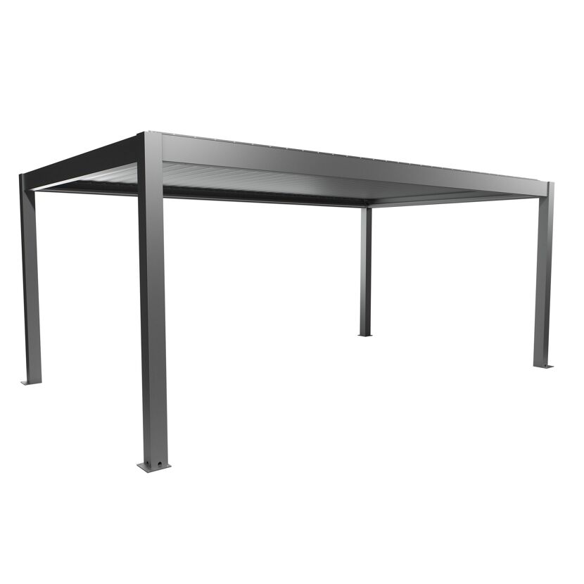 Pergola quarzgrau metallic 6 x 3,5 m
