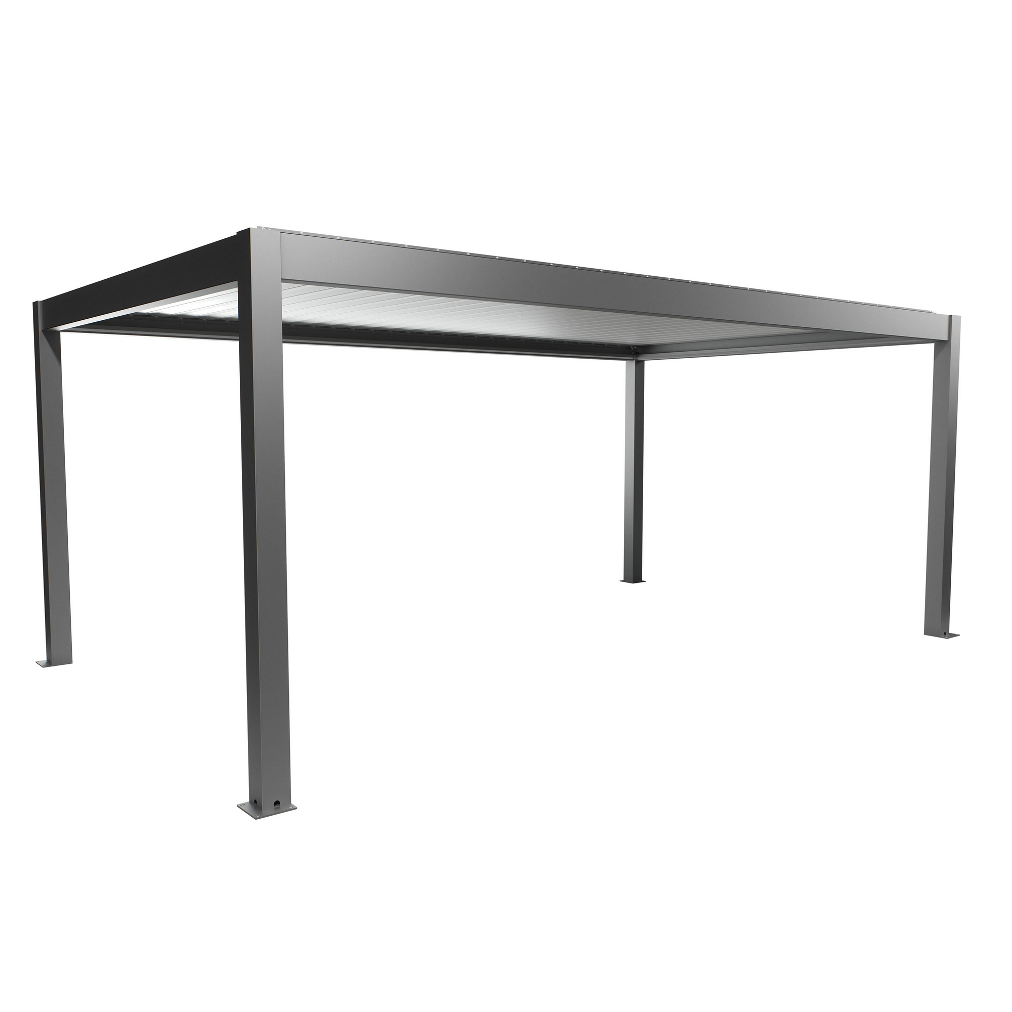 Pergola quarzgrau metallic/silberfarben 6 x 3,5 m