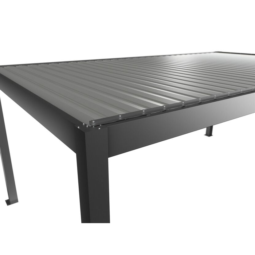 Pergola quarzgrau metallic/silberfarben 6 x 3,5 m