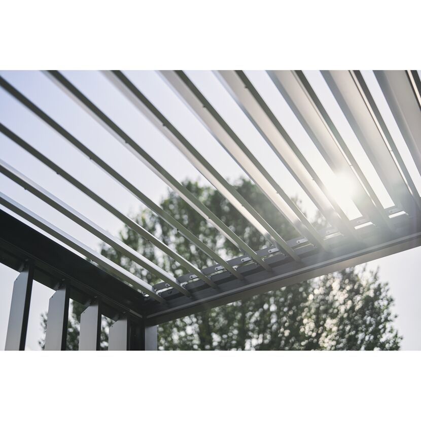 Pergola quarzgrau metallic/silberfarben 6 x 3,5 m