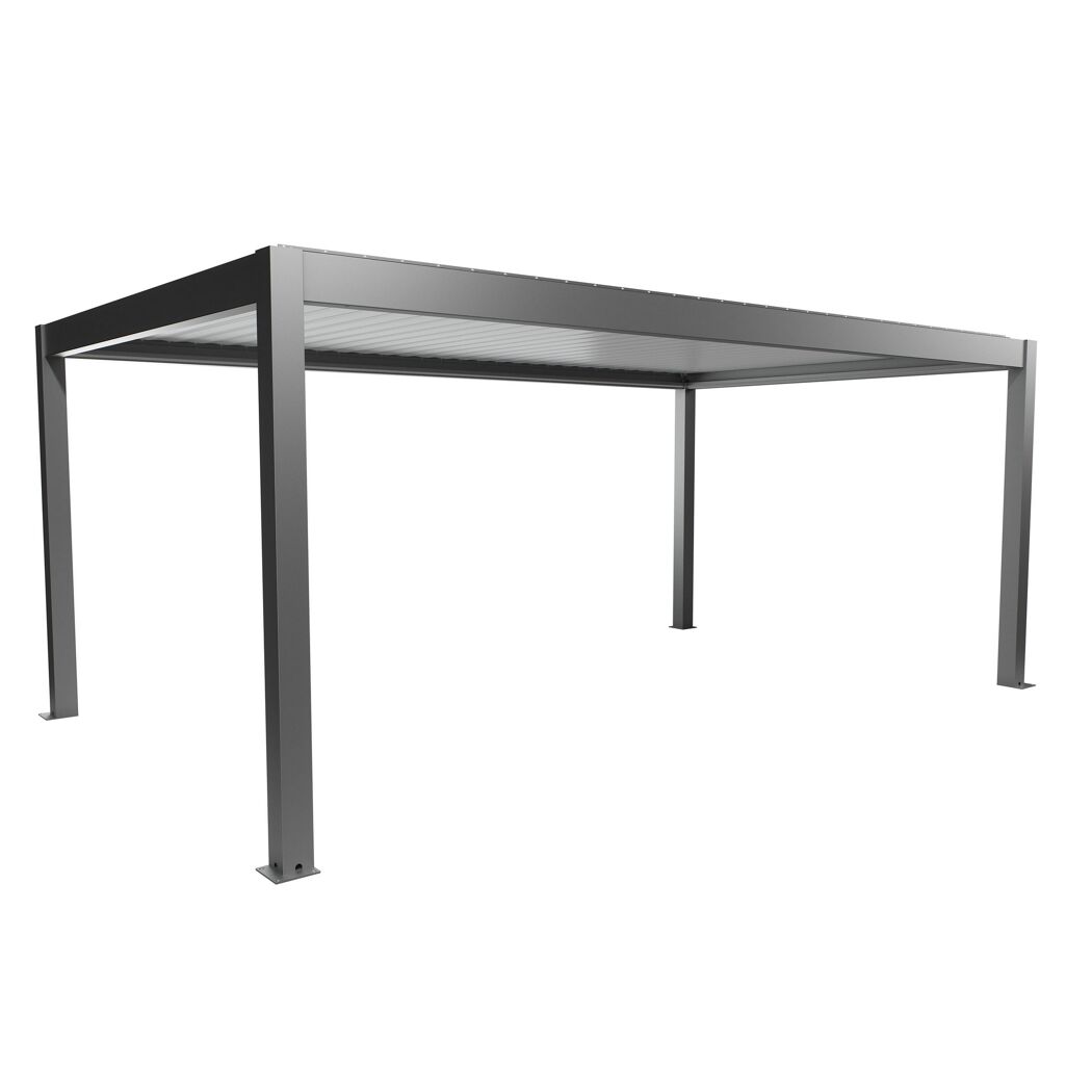 Pergola quarzgrau metallic/weiß 6 x 3,5 m