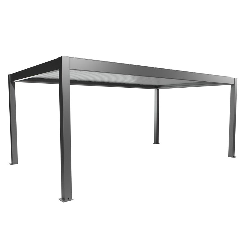 Pergola quarzgrau metallic/weiß 6 x 3,5 m