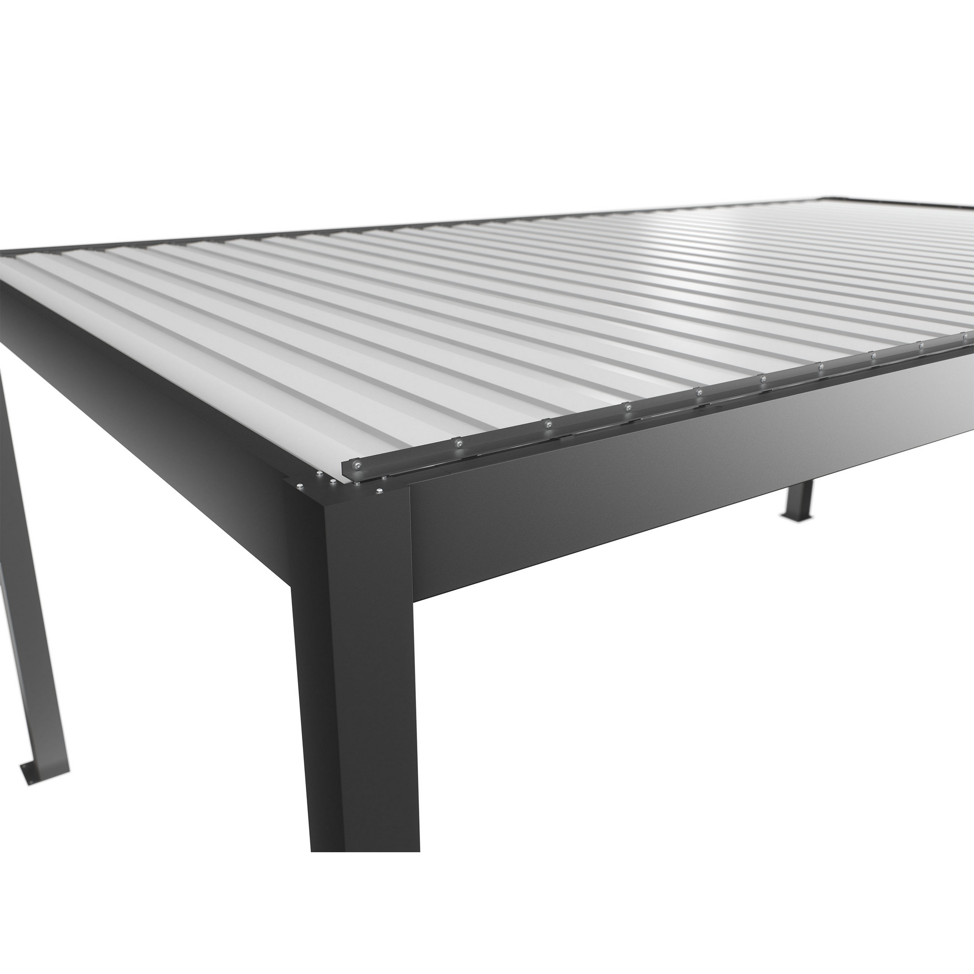 Pergola quarzgrau metallic/weiß 6 x 3,5 m