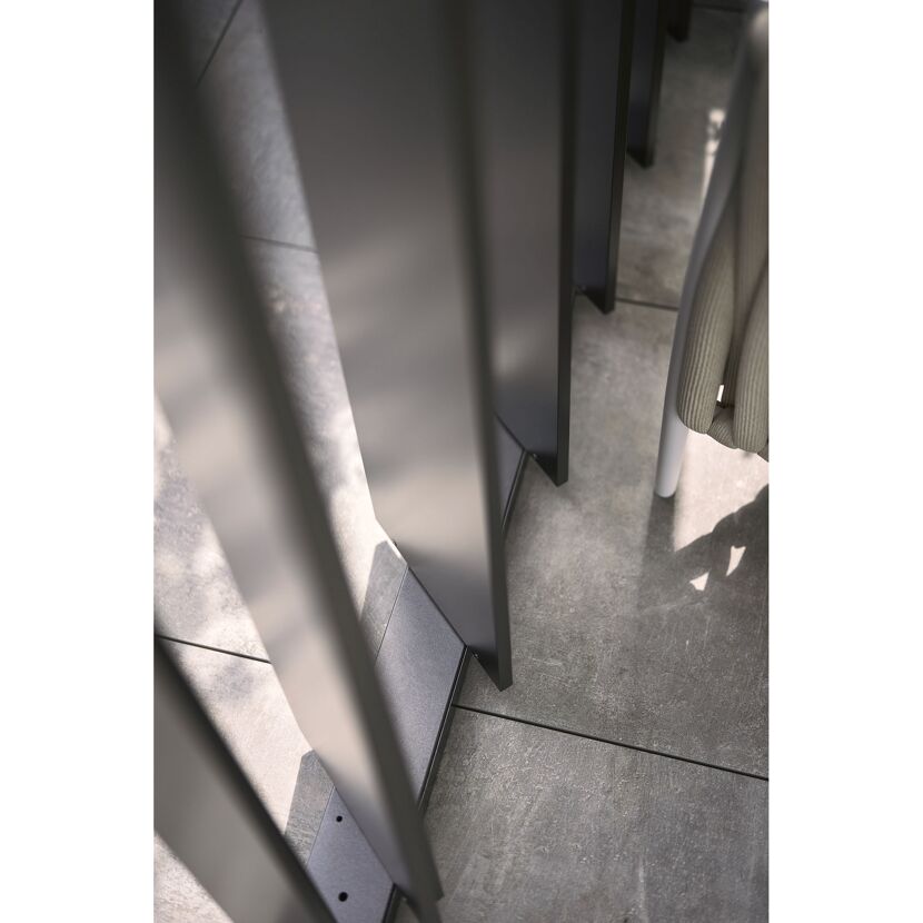 Lamellenseitenwand Gr. 2m mit Abschlussblende dunkelgrau-metallic