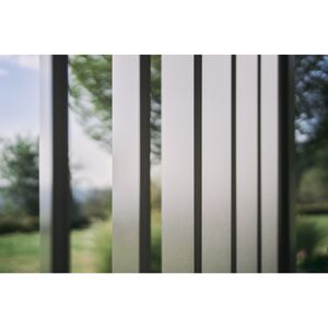 Lamellenseitenwand Gr. 2m mit Abschlussblende quarzgrau-metallic