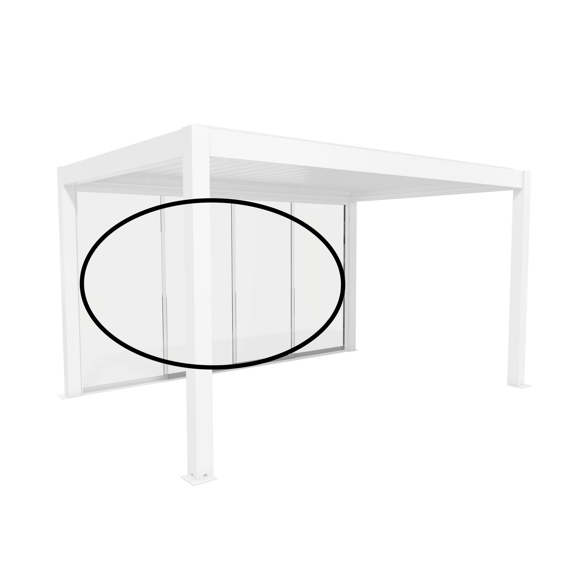 Glasschiebewand Klarglas Gr. 4,5 m weiß