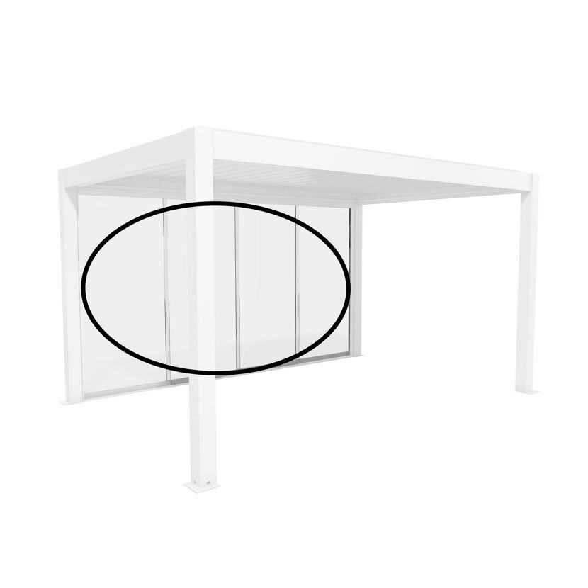 Glasschiebewand Klarglas Gr. 4,5 m weiß
