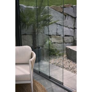 Glasschiebewand Klarglas Gr. 5,5 m dunkelgrau-metallic